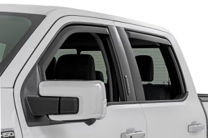 Ford F-350 Super Duty Side Window Deflectors - Rough Country - In Channel Rain Guard - '17-'24 Ford F-350 Super Duty Side Window Deflectors - Rough Country - In Channel Rain Guard - '17-'24